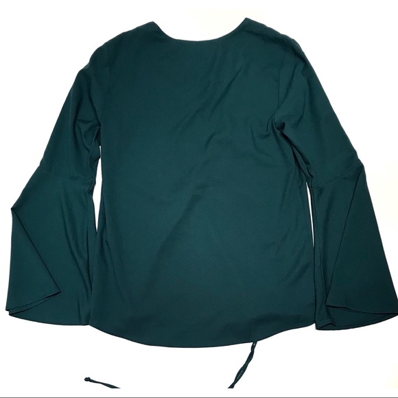 Nasty Gal Harper Shirt Bell Sleeves Boho Lace Up - Picture 3 of 8